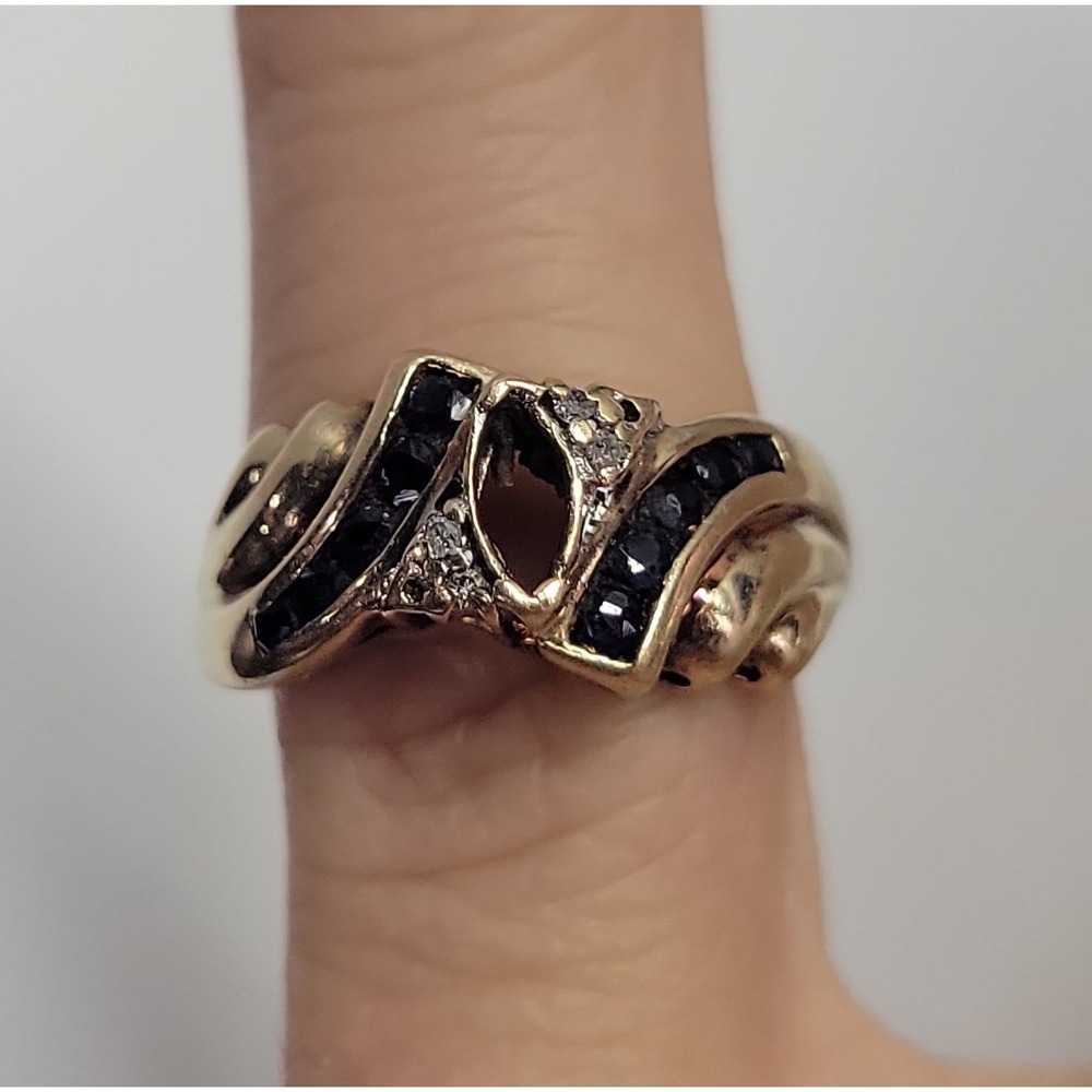Vintage 10k Yellow Gold  Bypass Ring Setting Size 6 2.3g